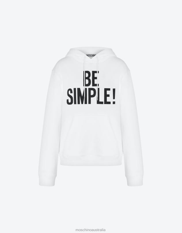 BE SIMPLE! HOODIE Moschino Women WHITE 44AA141 Clothing