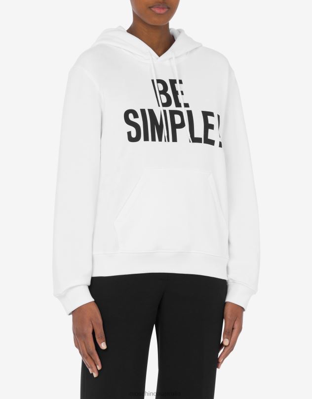 BE SIMPLE! HOODIE Moschino Women WHITE 44AA141 Clothing
