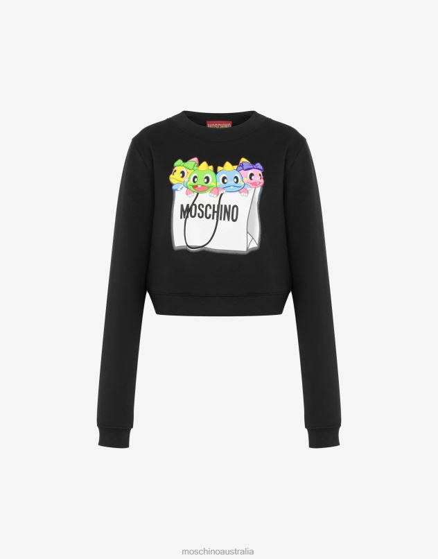 Bubble Booble cropped sweatshirt Moschino Women BLACK 44AA146 Clothing