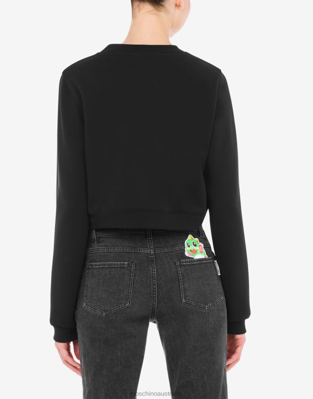 Bubble Booble cropped sweatshirt Moschino Women BLACK 44AA146 Clothing