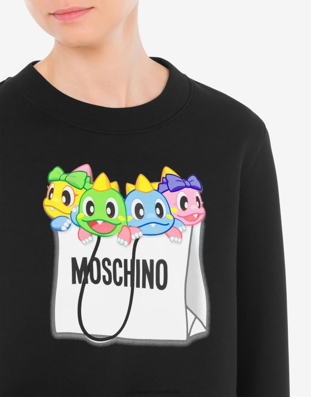 Bubble Booble cropped sweatshirt Moschino Women BLACK 44AA146 Clothing