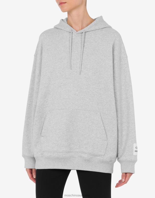 ORGANIC COTTON HOODIE Moschino Women LIGHT GREY 44AA145 Clothing