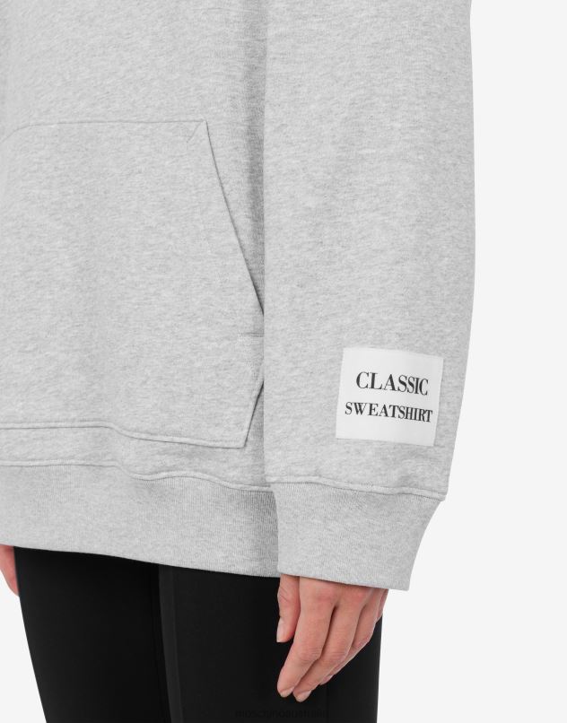 ORGANIC COTTON HOODIE Moschino Women LIGHT GREY 44AA145 Clothing