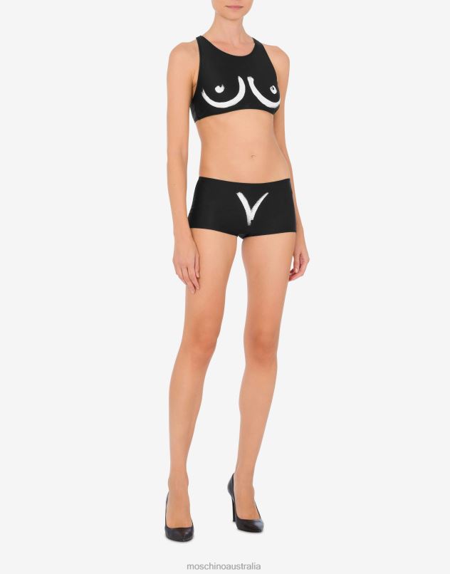 BODY PRINT BIKINI Moschino Women BLACK 44AA191 Clothing