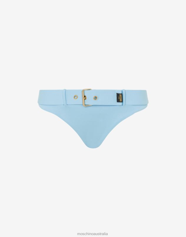 GOLD BUCKLE LYCRA BIKINI BOTTOMS Moschino Women AZURE 44AA199 Clothing