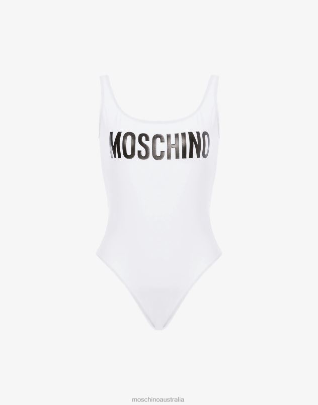 ONE-PIECE SWIMSUIT WITH LOGO Moschino Women WHITE 44AA193 Clothing