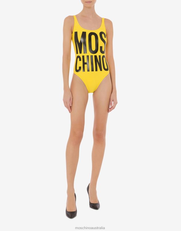 SWIMSUIT WITH MAXI LOGO Moschino Women YELLOW 44AA203 Clothing