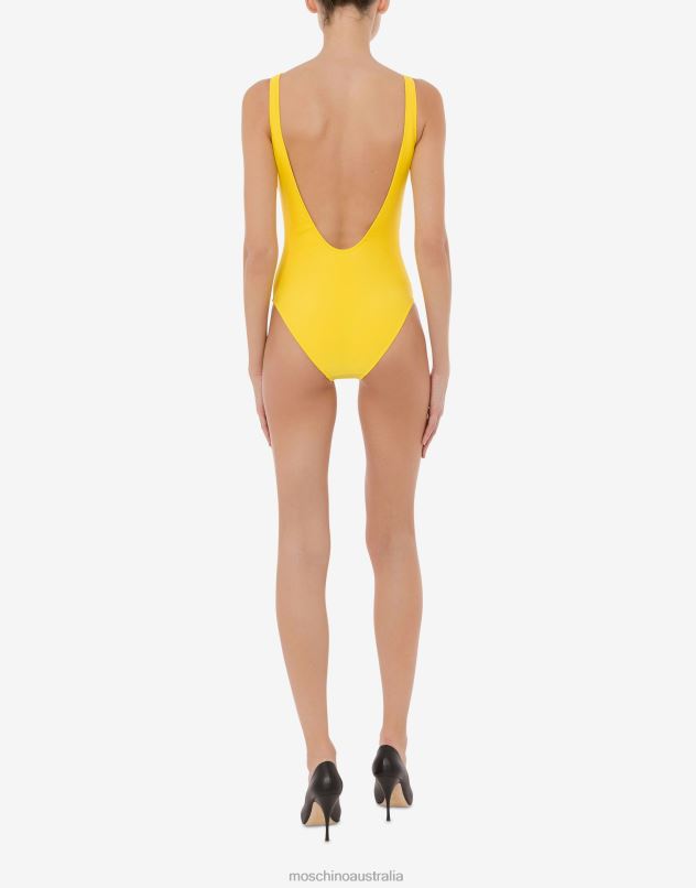 SWIMSUIT WITH MAXI LOGO Moschino Women YELLOW 44AA203 Clothing