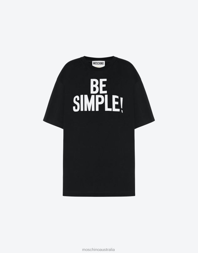 BE SIMPLE! JERSEY T-SHIRT Moschino Women BLACK 44AA125 Clothing