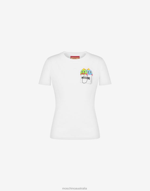 BUBBLE BOOBLE ORGANIC JERSEY T-SHIRT Moschino Women WHITE 44AA137 Clothing