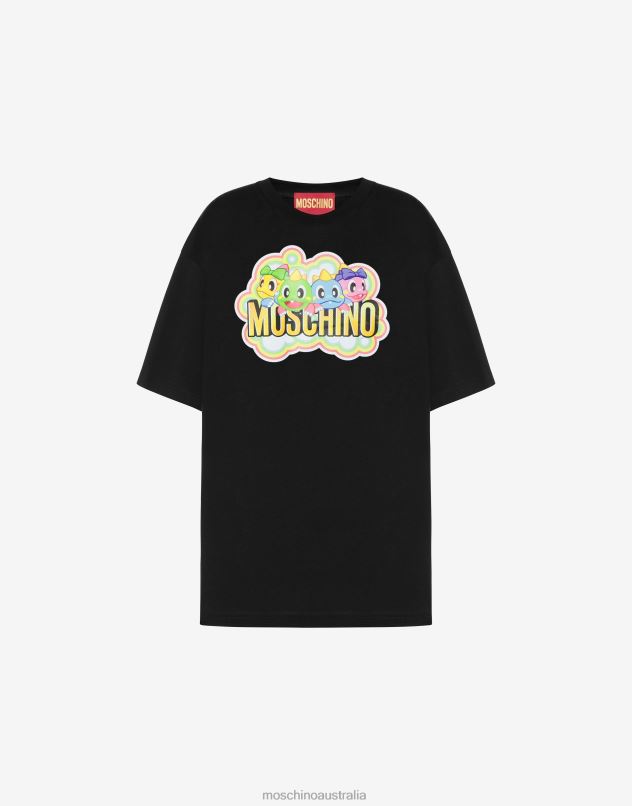 Bubble Booble oversized T-shirt with print Moschino Women BLACK 44AA135 Clothing