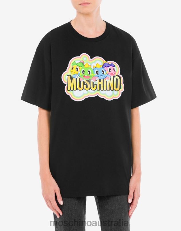 Bubble Booble oversized T-shirt with print Moschino Women BLACK 44AA135 Clothing