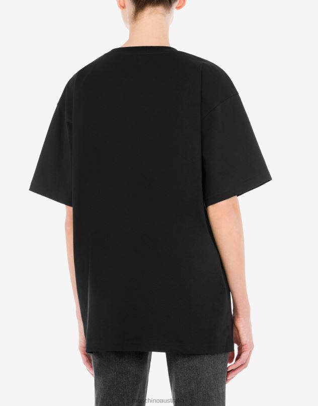Bubble Booble oversized T-shirt with print Moschino Women BLACK 44AA135 Clothing