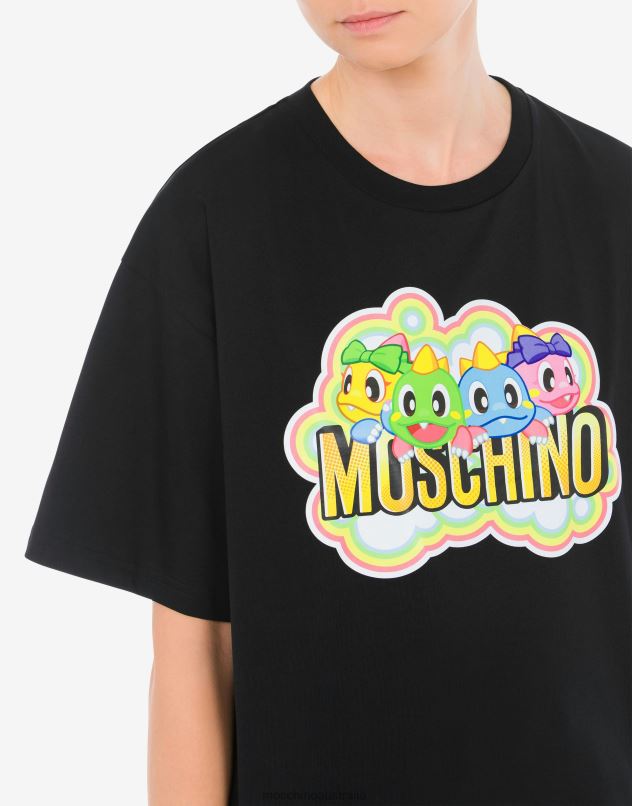 Bubble Booble oversized T-shirt with print Moschino Women BLACK 44AA135 Clothing