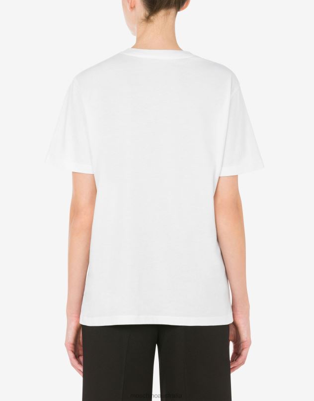 IN LOVE WE TRUST ORGANIC JERSEY T-SHIRT Moschino Women WHITE 44AA127 Clothing