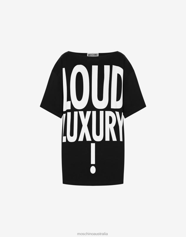 LOUD LUXURY! INTERLOCK T-SHIRT Moschino Women BLACK 44AA120 Clothing