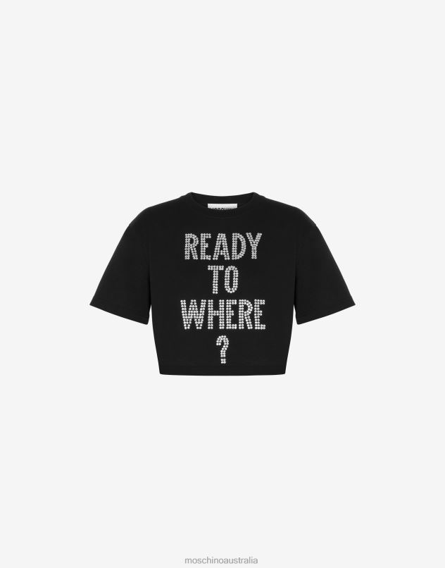 READY TO WHERE? JERSEY T-SHIRT Moschino Women BLACK 44AA131 Clothing