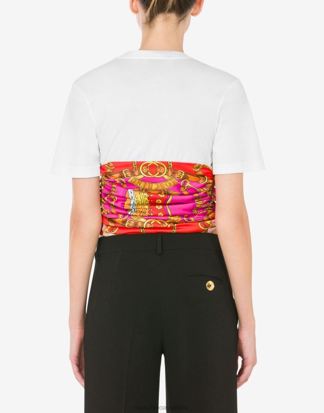 SCARF DETAIL CROPPED T-SHIRT Moschino Women WHITE 44AA126 Clothing