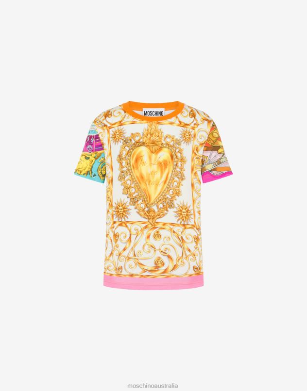 SCARF PRINT JERSEY T-SHIRT Moschino Women MULTICOLOURED 44AA139 Clothing