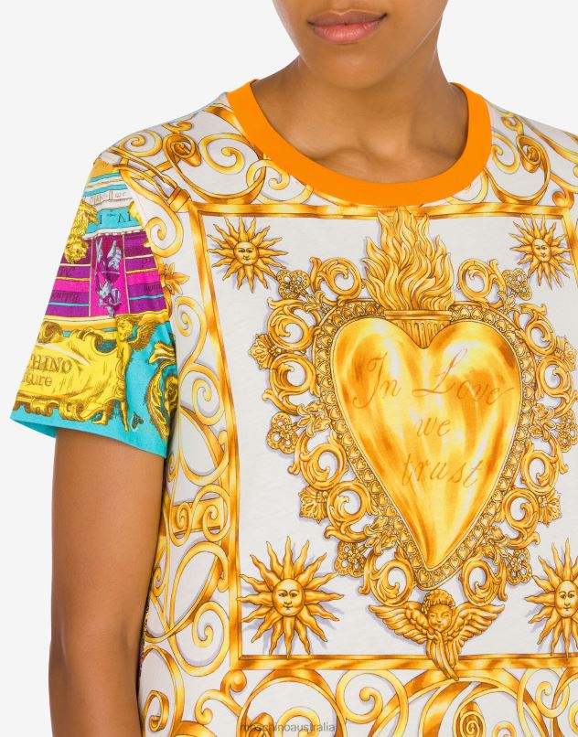 SCARF PRINT JERSEY T-SHIRT Moschino Women MULTICOLOURED 44AA139 Clothing