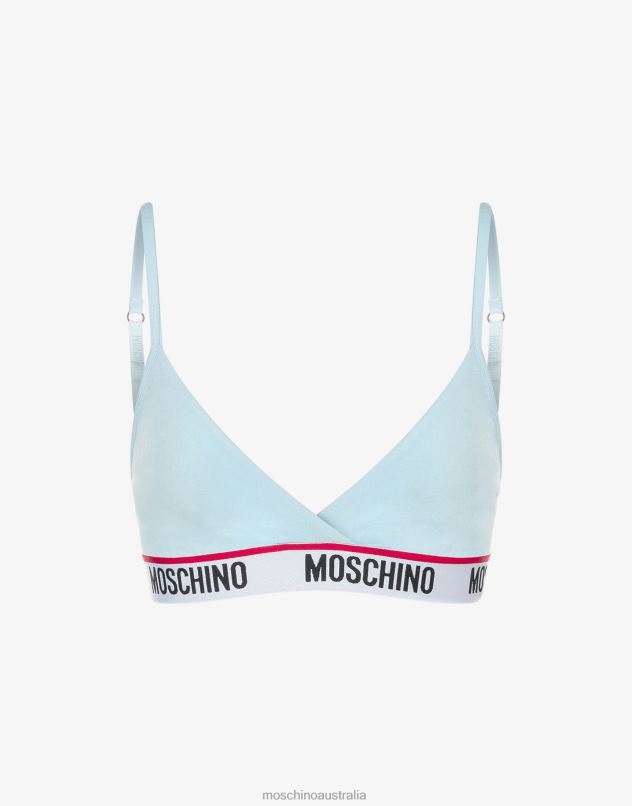 BAND LOGO TRIANGLE BRA Moschino Women AZURE 44AA217 Clothing