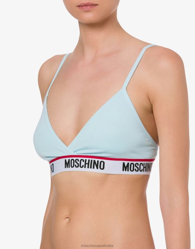 BAND LOGO TRIANGLE BRA Moschino Women AZURE 44AA217 Clothing