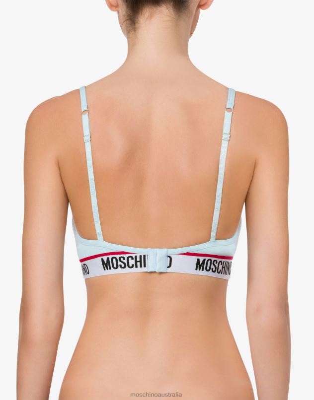 BAND LOGO TRIANGLE BRA Moschino Women AZURE 44AA217 Clothing