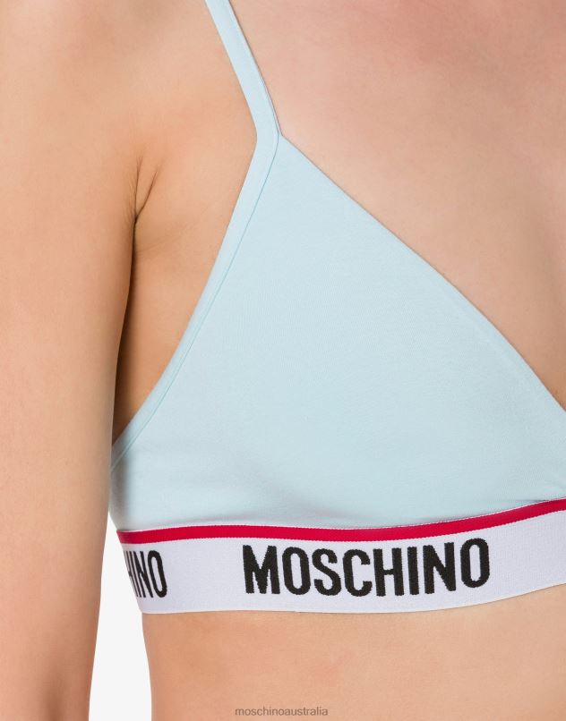 BAND LOGO TRIANGLE BRA Moschino Women AZURE 44AA217 Clothing