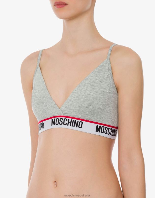 BAND LOGO TRIANGLE BRA Moschino Women GREY 44AA213 Clothing