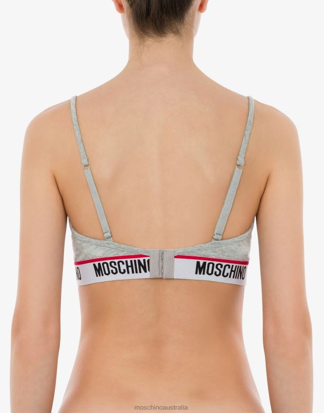 BAND LOGO TRIANGLE BRA Moschino Women GREY 44AA213 Clothing