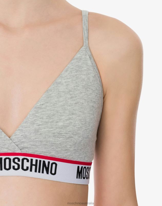BAND LOGO TRIANGLE BRA Moschino Women GREY 44AA213 Clothing