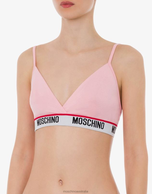 BAND LOGO TRIANGLE BRA Moschino Women PALE PINK 44AA215 Clothing