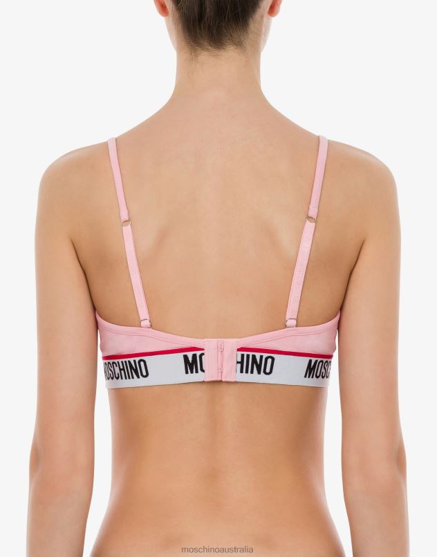 BAND LOGO TRIANGLE BRA Moschino Women PALE PINK 44AA215 Clothing