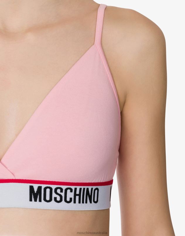 BAND LOGO TRIANGLE BRA Moschino Women PALE PINK 44AA215 Clothing