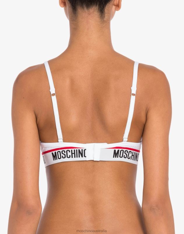 BRA WITH LOGO Moschino Women WHITE 44AA220 Clothing