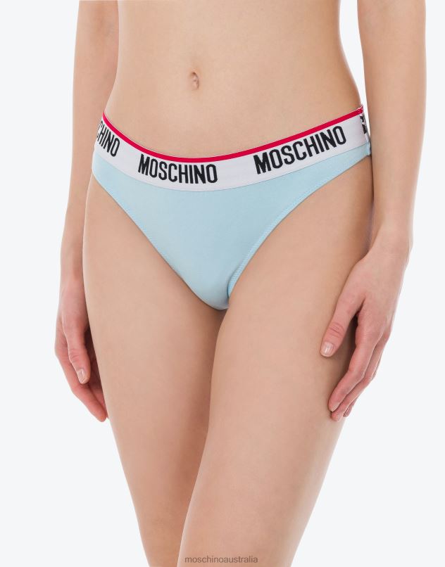 LOGO BAND THONG Moschino Women AZURE 44AA218 Clothing