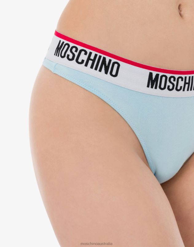 LOGO BAND THONG Moschino Women AZURE 44AA218 Clothing