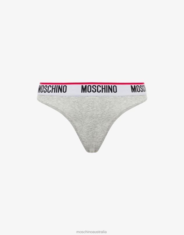 LOGO BAND THONG Moschino Women LIGHT GREY 44AA214 Clothing