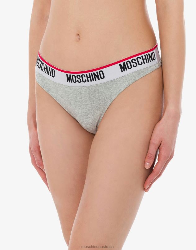 LOGO BAND THONG Moschino Women LIGHT GREY 44AA214 Clothing