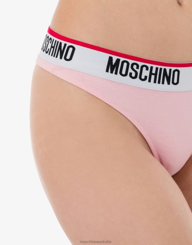 LOGO BAND THONG Moschino Women PINK 44AA216 Clothing