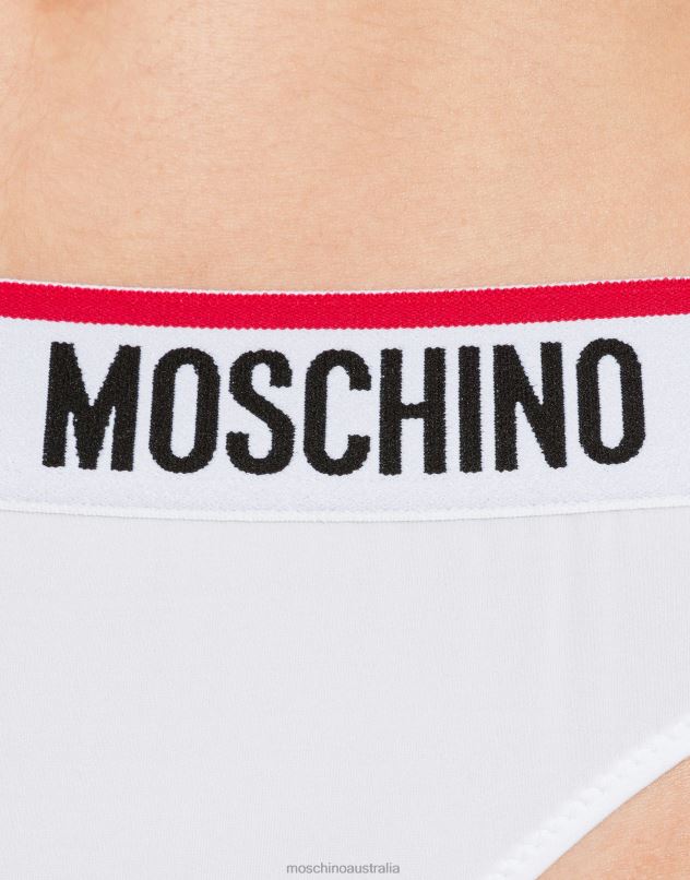 SET OF 2 THONGS WITH LOGO Moschino Women WHITE 44AA207 Clothing