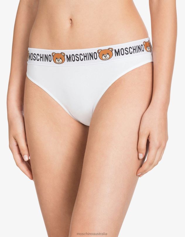 TEDDY BEAR JERSEY BRIEFS Moschino Women WHITE 44AA221 Clothing