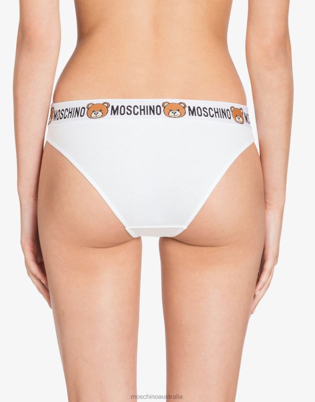 TEDDY BEAR JERSEY BRIEFS Moschino Women WHITE 44AA221 Clothing