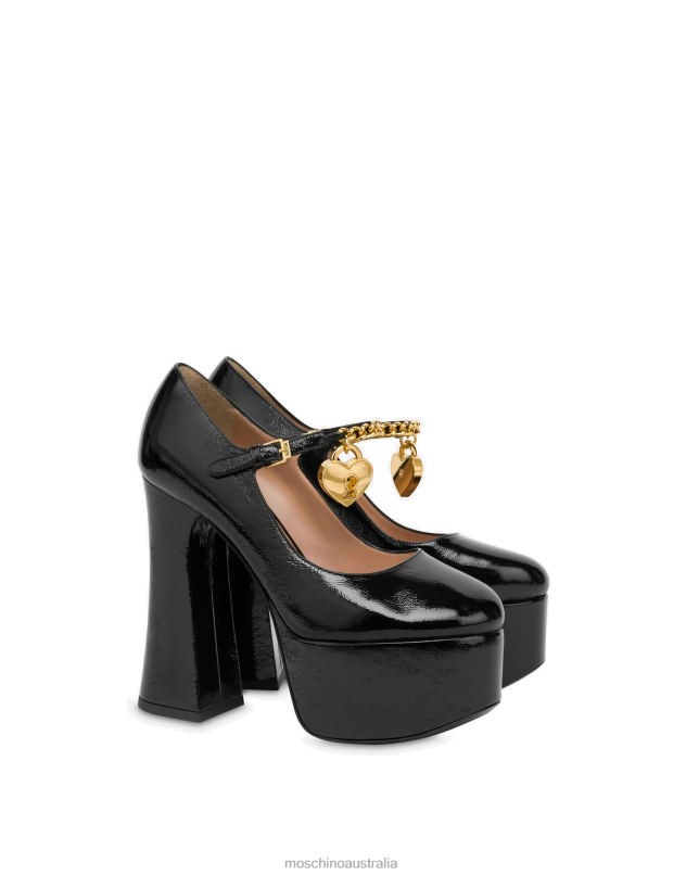 CHAIN & HEART NAPLAK MARY JANES Moschino Women BLACK 44AA312 Footwear
