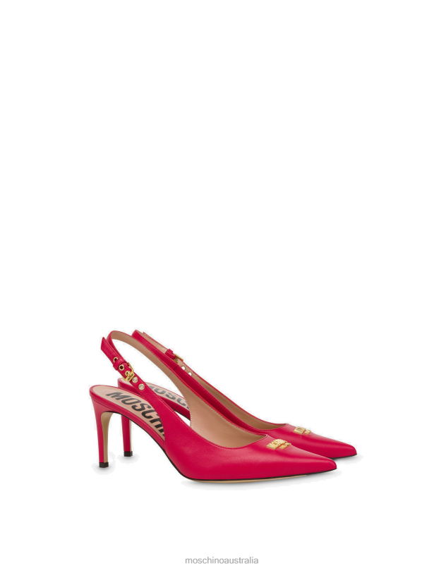 METAL LOGO NAPPA LEATHER SLINGBACKS Moschino Women RED 44AA314 Footwear