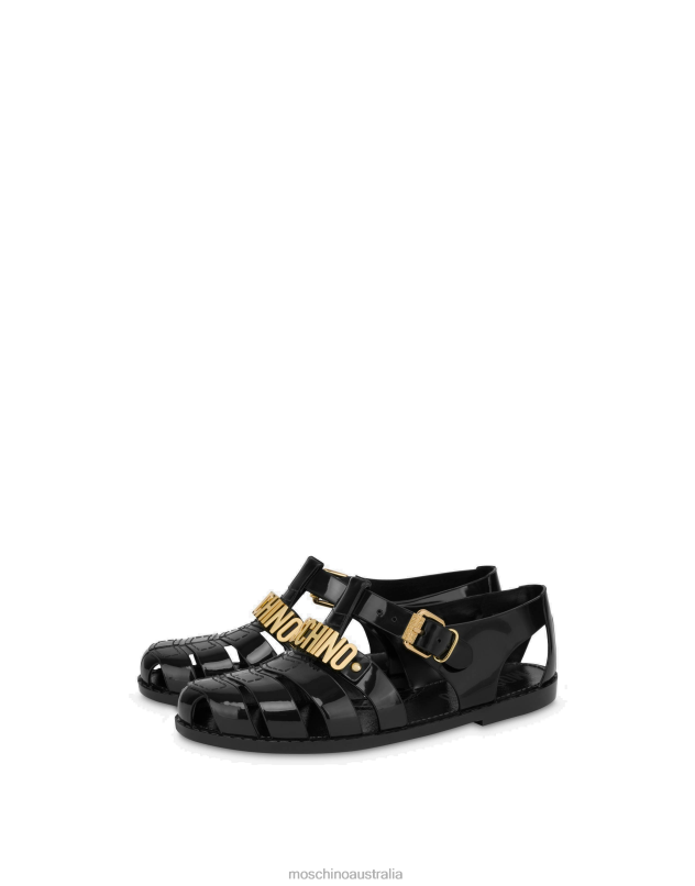 JELLY SANDALS WITH LETTERING LOGO Moschino Women BLACK 44AA355 Footwear