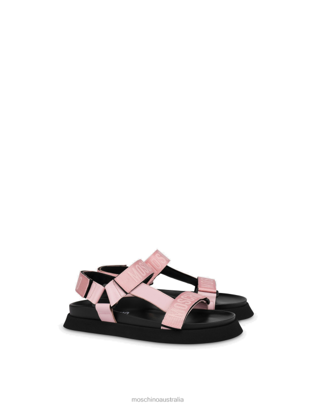 LOGO TAPE PLATFORM SANDALS Moschino Women PALE PINK 44AA360 Footwear