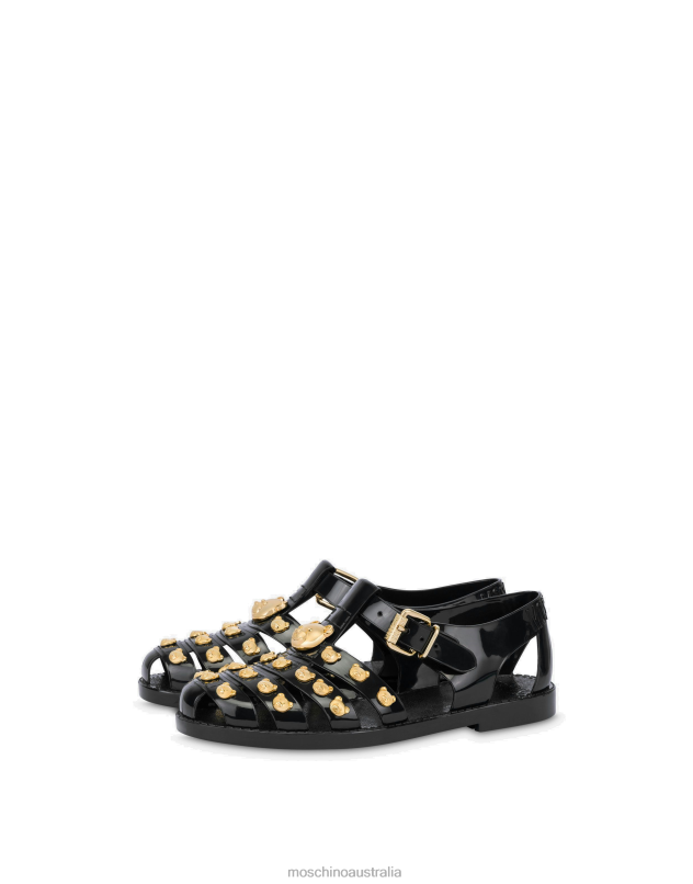 TEDDY STUDS JELLY SANDALS Moschino Women BLACK 44AA349 Footwear