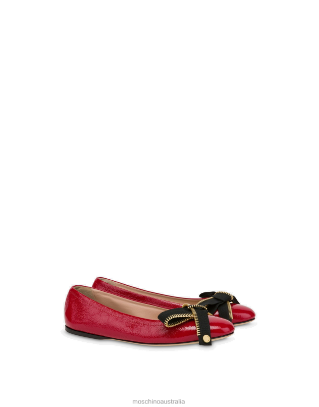 BOW ZIP NAPLAK BALLET FLATS Moschino Women RED 44AA323 Footwear