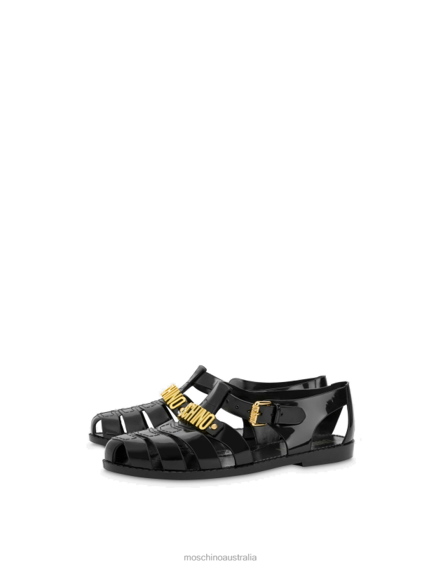 JELLY SANDALS WITH LETTERING LOGO Moschino Women BLACK 44AA336 Footwear